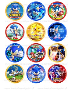 Eetbare Print Sonic Cupcakes - 6cm