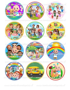 Eetbare Print Cocomelon Cupcakes - 6cm