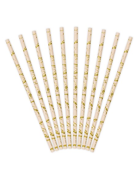 PartyDeco Rietjes Licht Roze -10st-