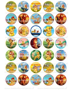 Eetbare Print Lion King Mini Cupcakes - 3,5cm