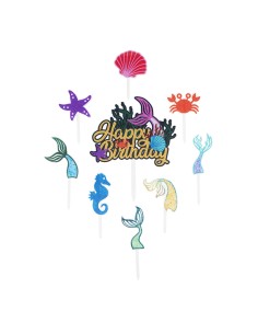 CakeDeco Taarttopper Zeemeermin Set -9st-