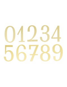 CakeDeco Acryl Cijfers Strak - Spiegel Goud -10st-