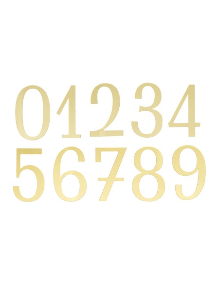 CakeDeco Acryl Cijfers Strak - Spiegel Goud -10st-