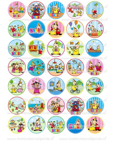 Eetbare Print Clowntje Mini Cupcakes 2 - 3,5cm