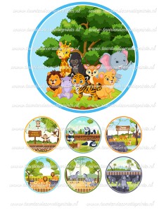 Eetbare Print Dierentuin Dieren 3 - 15cm