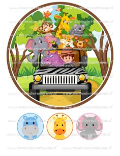 Eetbare Print Dierentuin Dieren 1 - 20cm