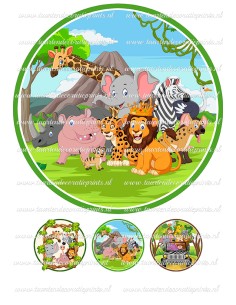 Eetbare Print Dierentuin Dieren 2 - 20cm