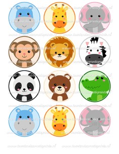 Eetbare Print Dierentuin Dieren Cupcakes - 6cm