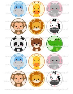 Eetbare Print Dierentuin Dieren Cupcakes 1 - 5cm