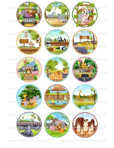 Eetbare Print Dierentuin Dieren Cupcakes 2 - 5cm