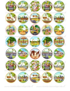 Eetbare Print Dierentuin Dieren Mini Cupcakes 2 - 3,5cm