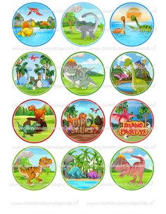 Eetbare Print Dino Cupcakes 2 - 6cm
