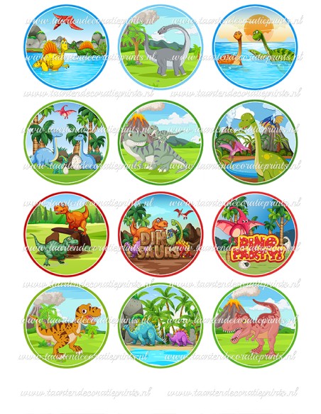 Eetbare Print Dino Cupcakes 2 - 6cm