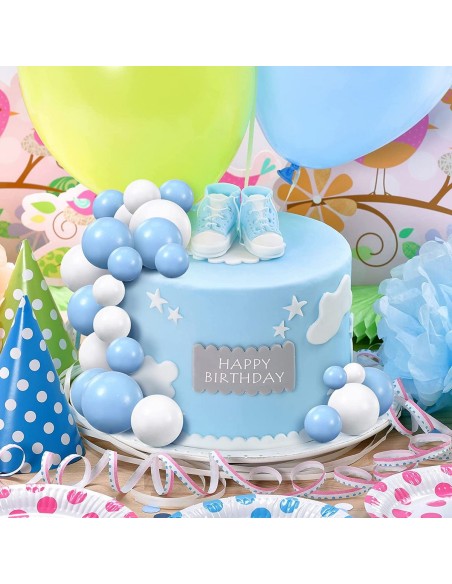 CakeDeco Taarttopper Mini Foam Ballen Blauw -20st-
