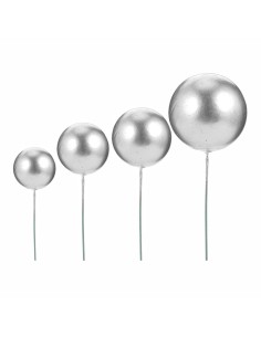 CakeDeco Taarttopper Mini Foam Ballen Zilver -20st-