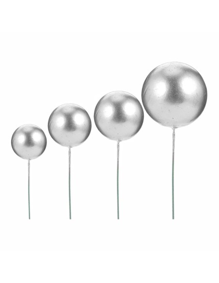 CakeDeco Taarttopper Mini Foam Ballen Zilver -20st-