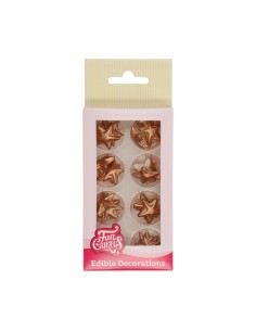 FunCakes Fondant Decoratie Sterren Brons-Goud -24st-