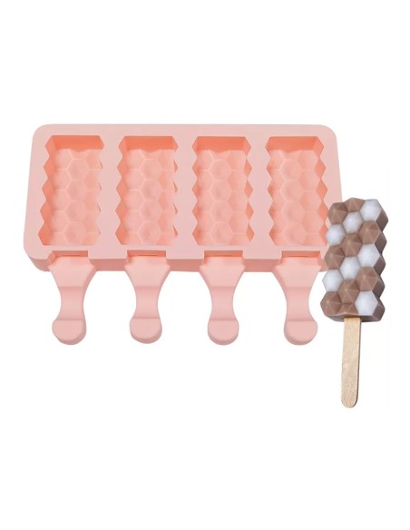 CakeDeco Cakesicle IJs Mould Honeycomb -Roze- //