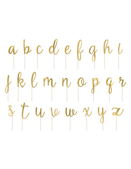 PartyDeco Cupcake Toppers Alfabet Goud -53st-