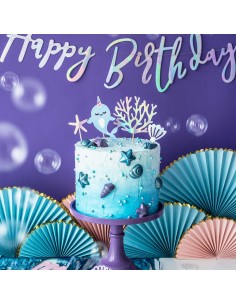 PartyDeco Cupcake Toppers Narwal -4st- // 2