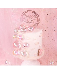 CakeDeco Taarttopper Mini Ballen Transparant -8st- 2