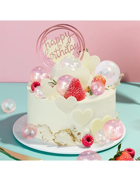 CakeDeco Taarttopper Mini Ballen Transparant -8st-