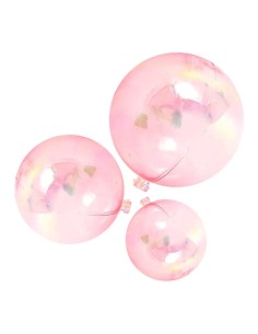 CakeDeco Taarttopper Mini Ballen Transparant Roze -8st-