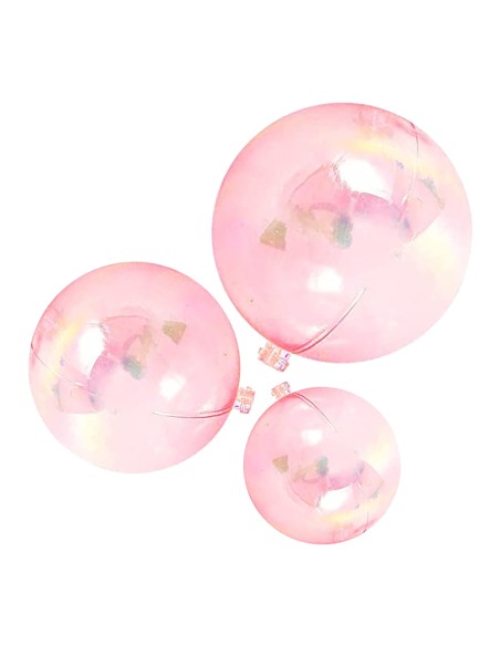 CakeDeco Taarttopper Mini Ballen Transparant Roze -8st-