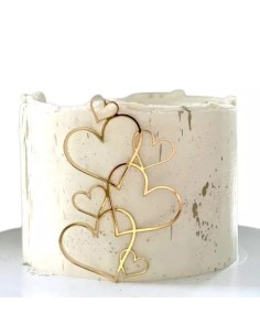 CakeDeco Taarttopper Front Hartjes - Goud 2