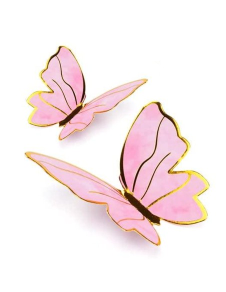 CakeDeco Decoratie Vlinders Roze -10st-