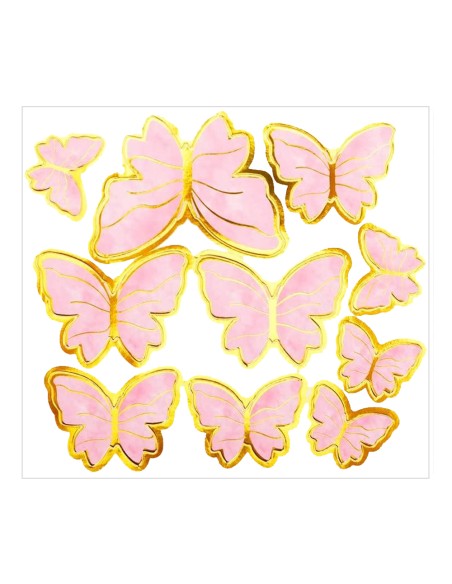 CakeDeco Decoratie Vlinders Roze -10st-