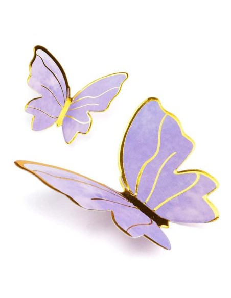 CakeDeco Decoratie Vlinders Paars -10st-