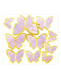 CakeDeco Decoratie Vlinders Paars -10st- 2