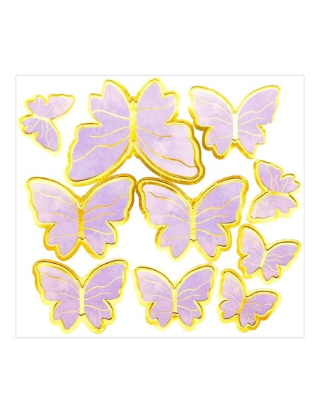 CakeDeco Decoratie Vlinders Paars -10st-
