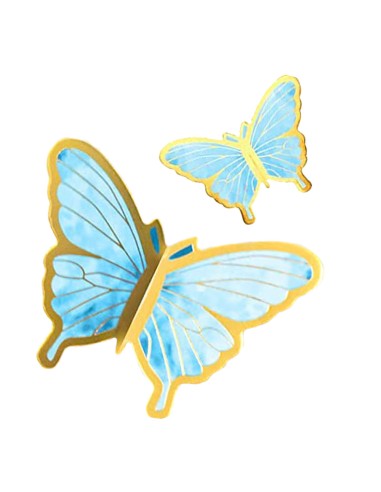 CakeDeco Decoratie Vlinders Blauw -10st-