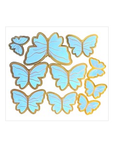 CakeDeco Decoratie Vlinders Blauw -10st- 2