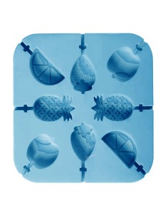 CakeDeco Siliconen Lolly Mal Fruit -Blauw- //