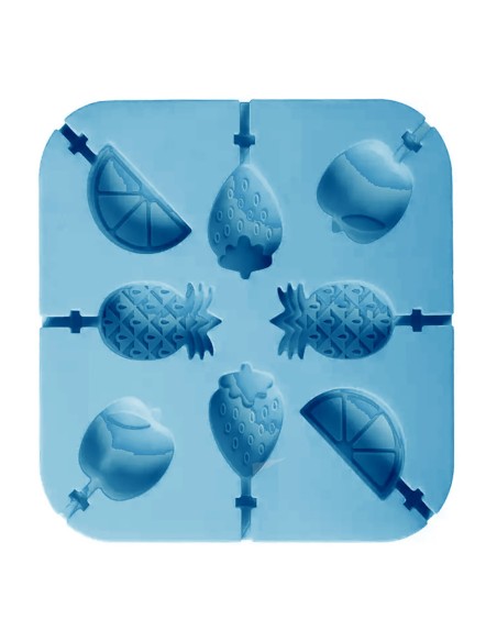 CakeDeco Siliconen Lolly Mal Fruit -Blauw- //