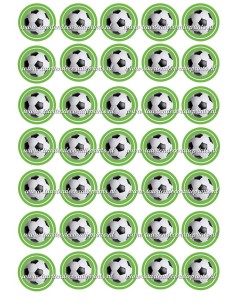 Eetbare Print Voetbal Groen Mini Cupcakes - 3,5cm