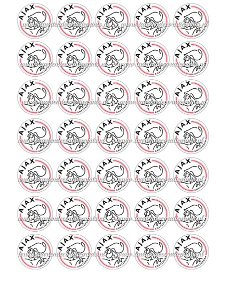 Eetbare Print Ajax Mini Cupcakes - 3,5cm