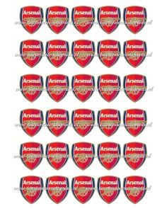 Eetbare Print Arsenal Mini Cupcakes - 3,5cm
