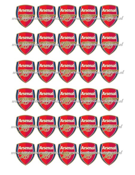 Eetbare Print Arsenal Mini Cupcakes - 3,5cm