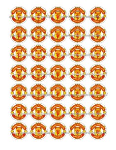 Eetbare Print Manchester United Mini Cupcakes - 3,5cm