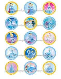 Eetbare Print Assepoester Cupcakes - 5cm