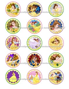 Eetbare Print Belle Cupcakes - 5cm