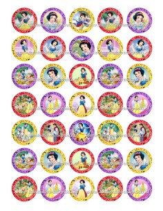 Eetbare Print Sneeuwwitje Mini Cupcakes - 3,5cm