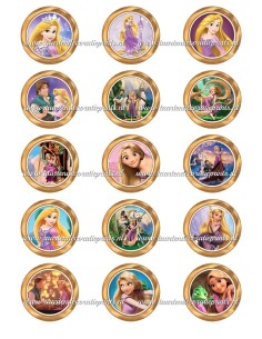 Eetbare Print Rapunzel Cupcakes - 5cm