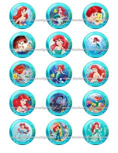 Eetbare Print Ariel Cupcakes - 5cm
