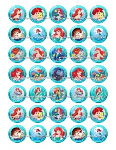 Eetbare Print Ariel Mini Cupcakes - 3,5cm