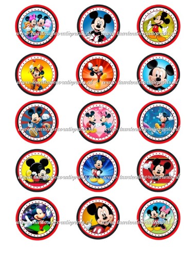 Eetbare Print Mickey Mouse Cupcakes 2 - 5cm